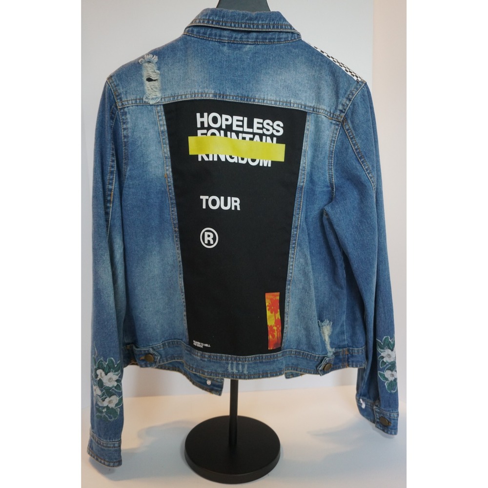 Halsey Hopeless Fountain Kingdom Tour Distressed Denim Jacket Blue Large J2829